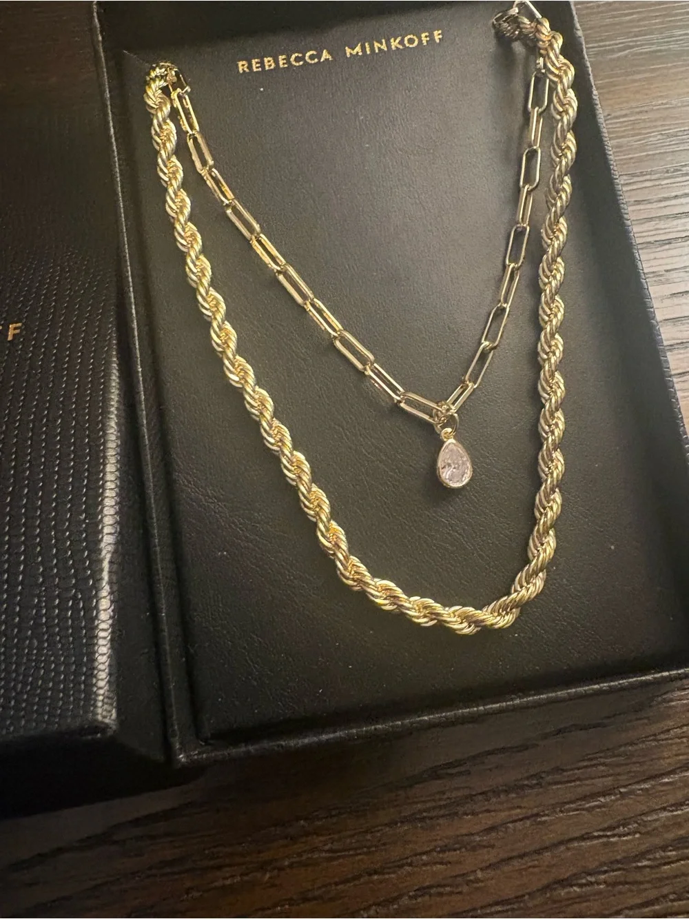 NEW Rebecca Minkoff gold necklace set